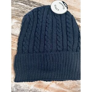 Amity Cold Guard Men's Navy Blue‎ Thermal Knit Hat Beanie Faux Fur Lined NEW